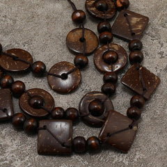 Retro Ethnic Style COCONUT Shell Vintage NeckLace