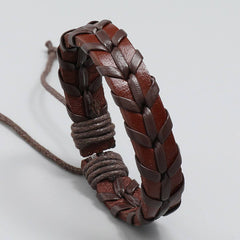 Personalized Woven Vintage Leather Bracelet