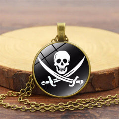 Pirate Skull Alloy Glass NeckLace