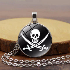Pirate Skull Alloy Glass NeckLace