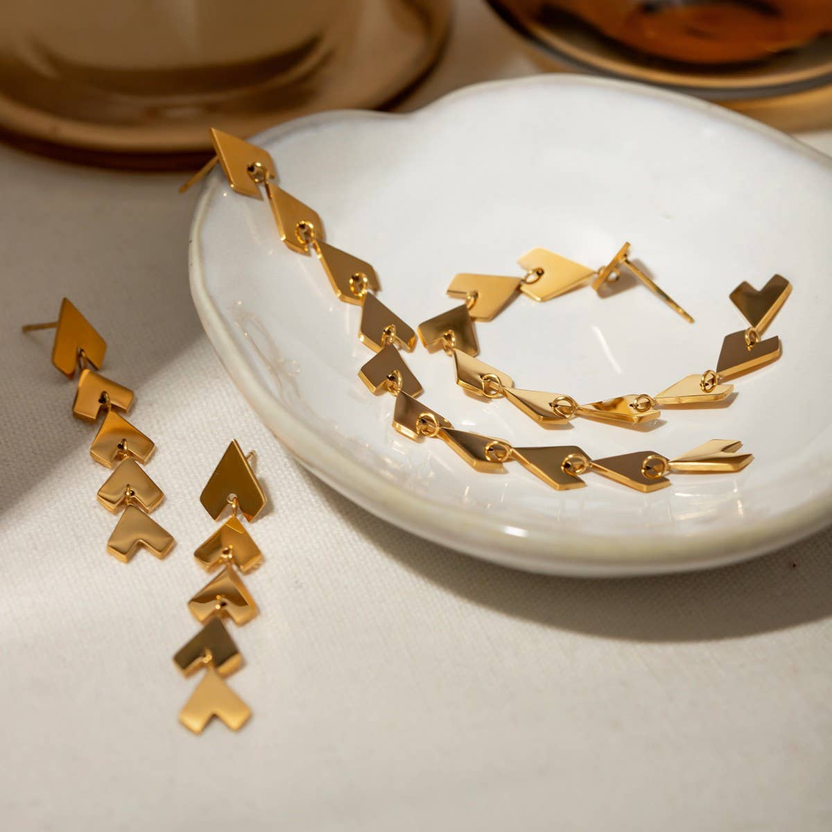 Personalized Trendy Long Heart Tassel Earrings