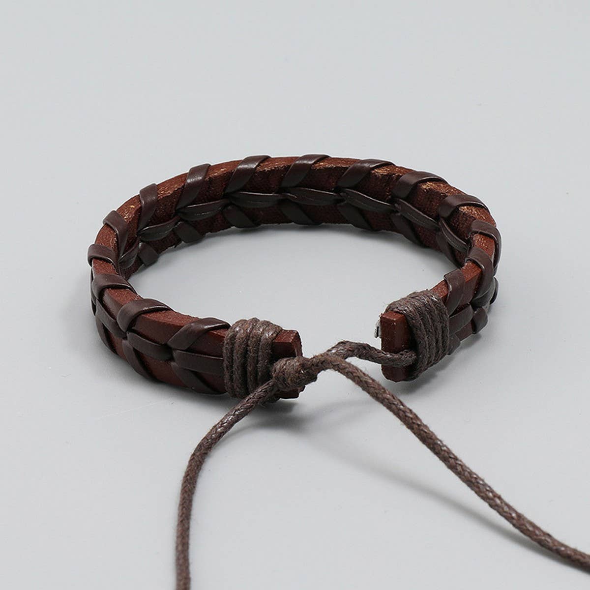 Personalized Woven Vintage Leather Bracelet