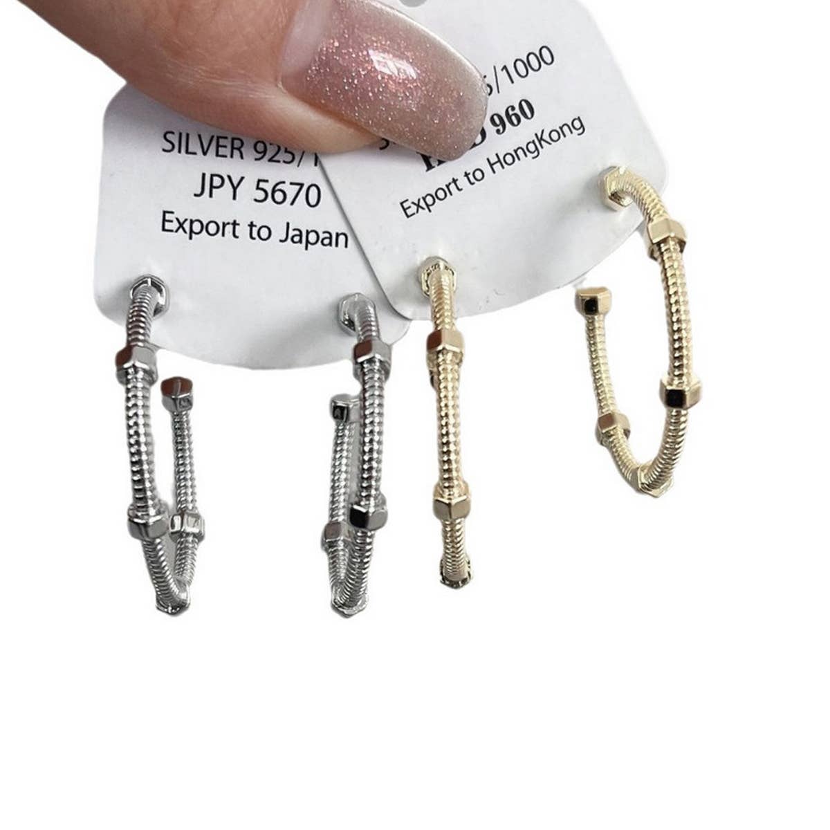 Personalized Screw CAP Curved Earrings