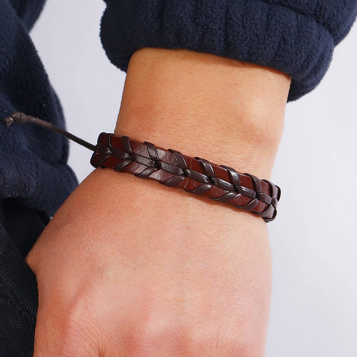 Personalized Woven Vintage Leather Bracelet