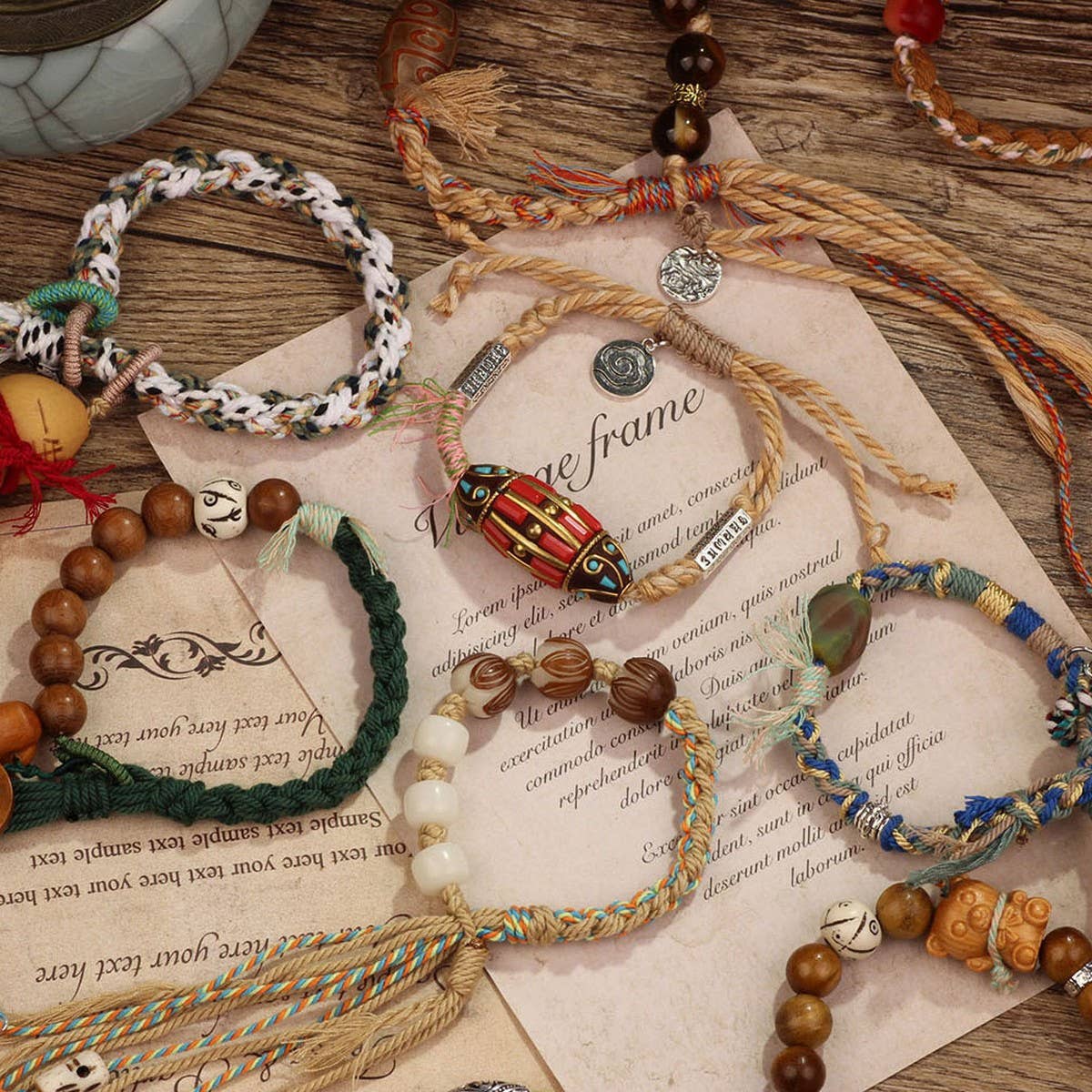 Retro Ethnic Style HAnd Woven Tassel Bracelet