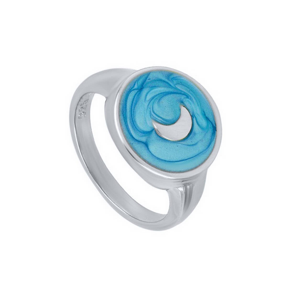 Retro Oil Drop Moon Creative Ring