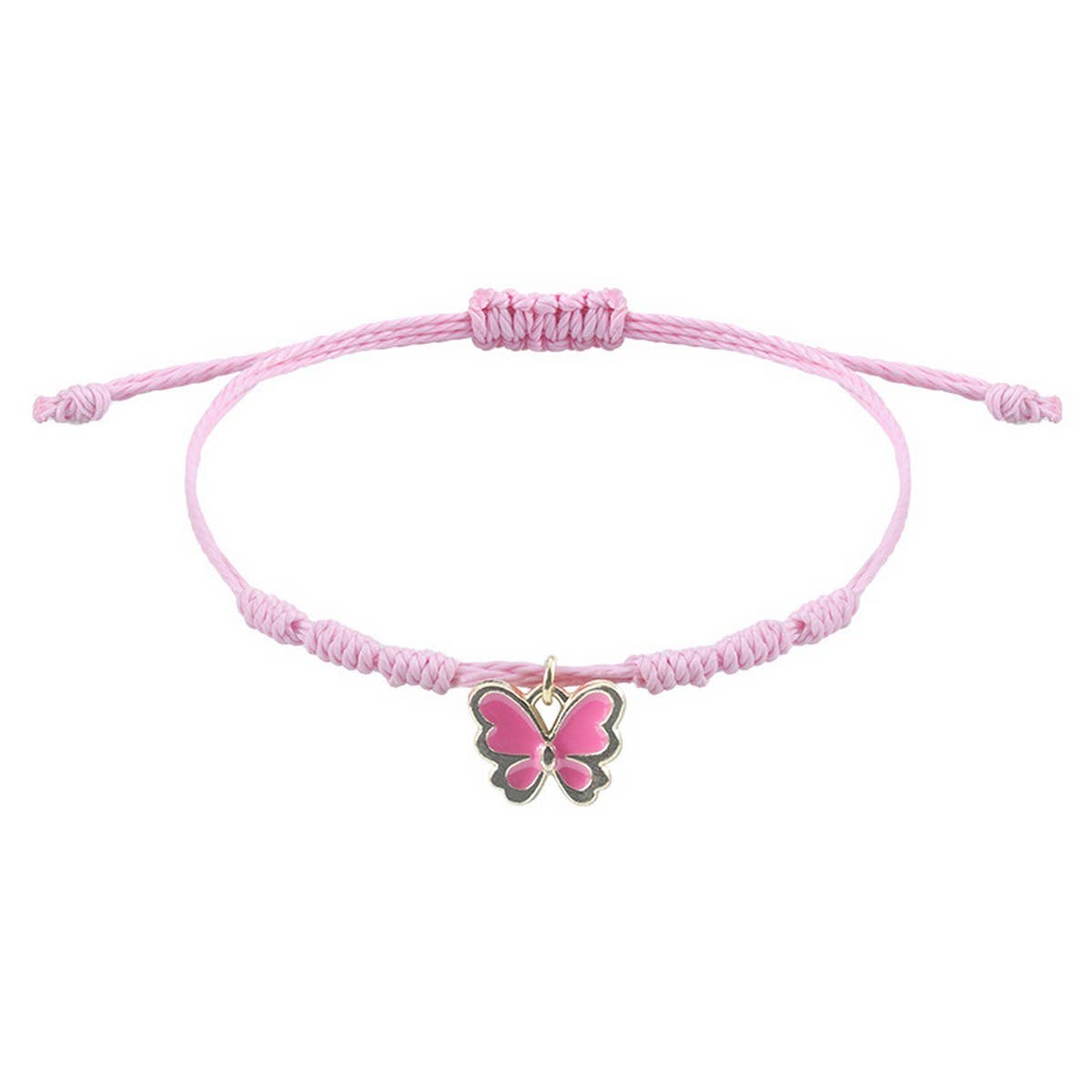 Pink Four LEAF CLover Love Woven Bracelet