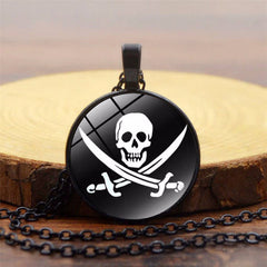 Pirate Skull Alloy Glass NeckLace