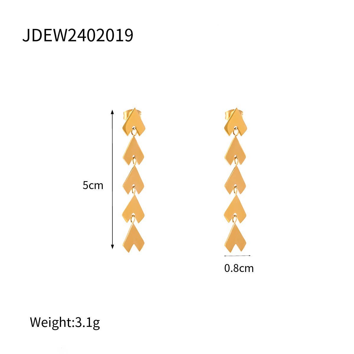 Personalized Trendy Long Heart Tassel Earrings