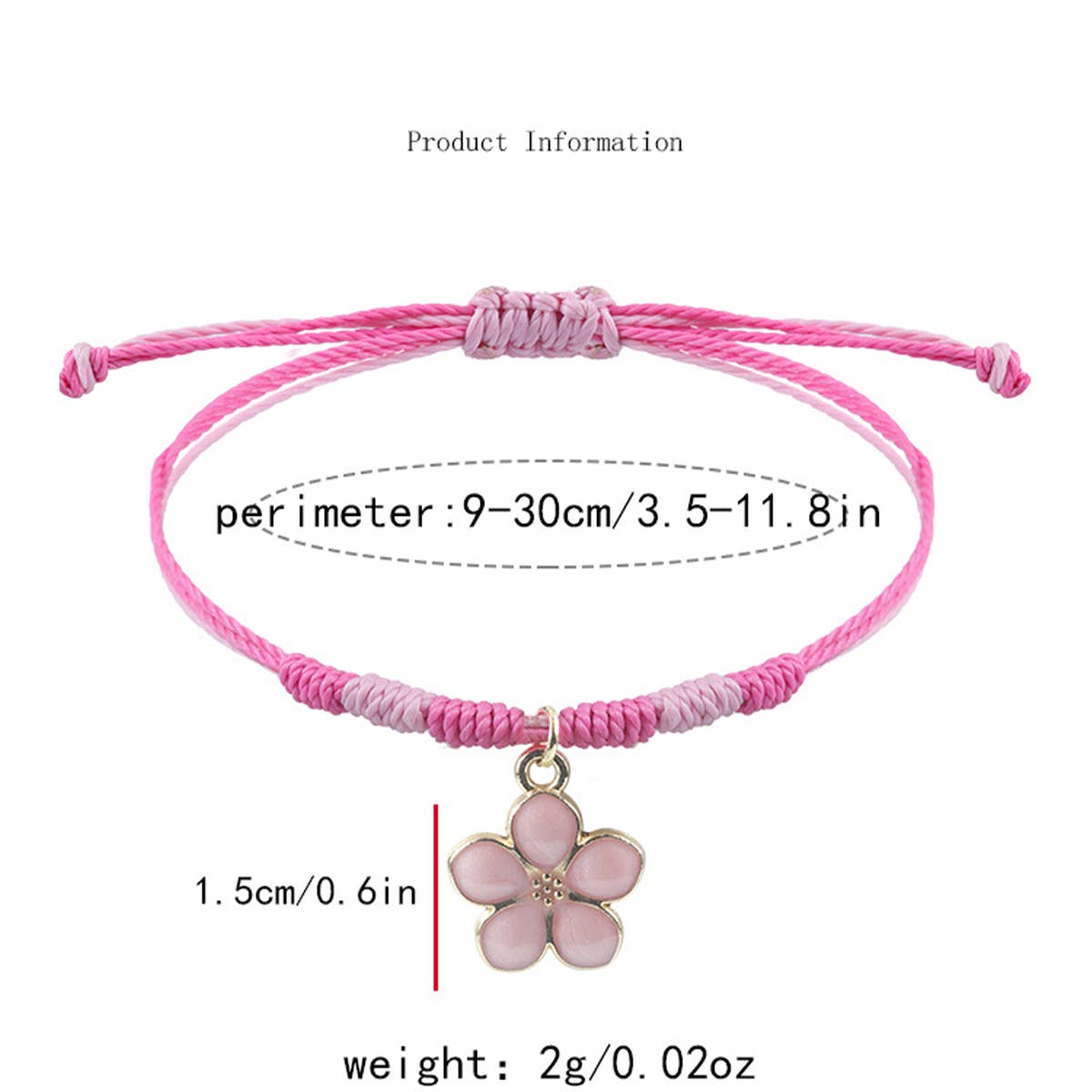 Pink Four LEAF CLover Love Woven Bracelet