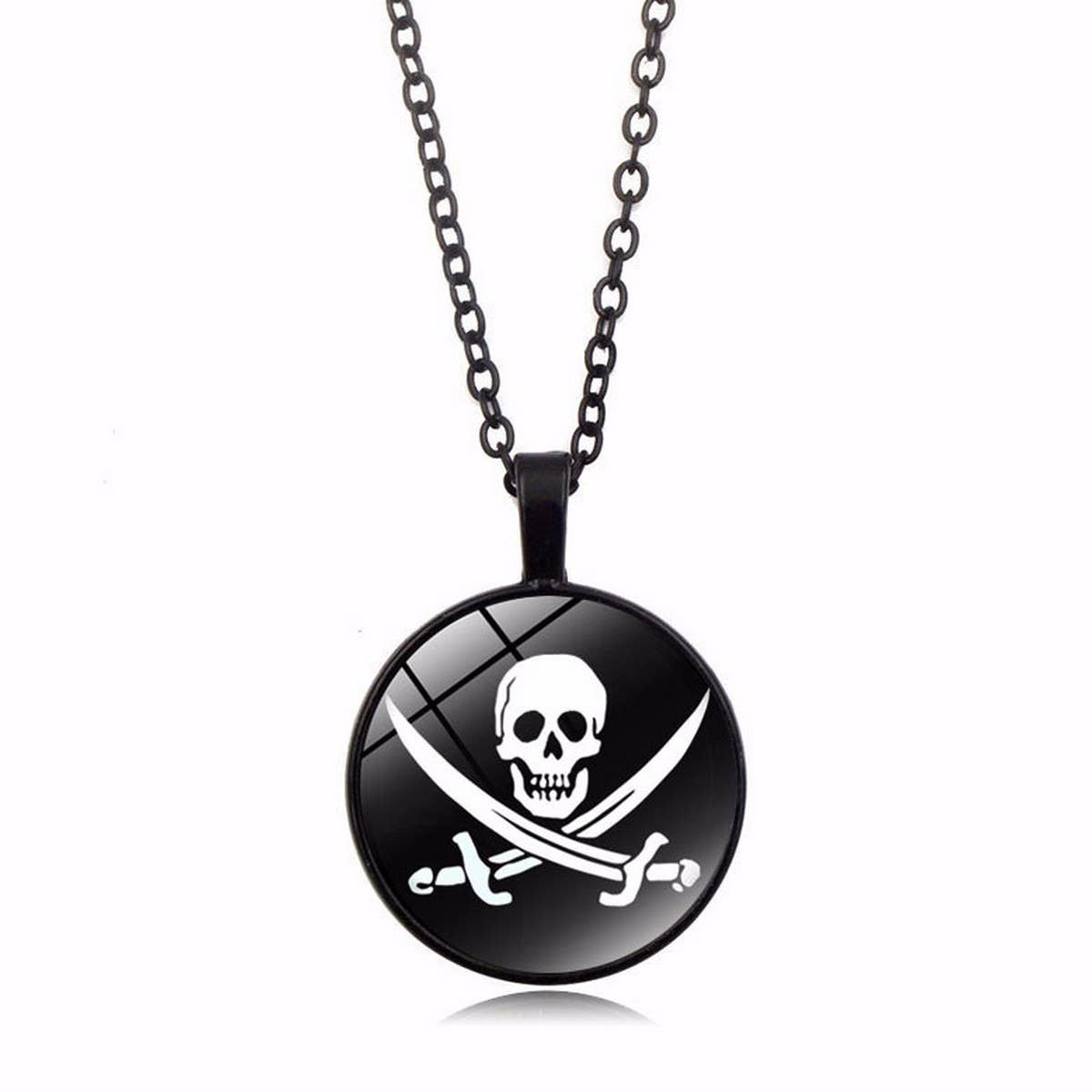Pirate Skull Alloy Glass NeckLace