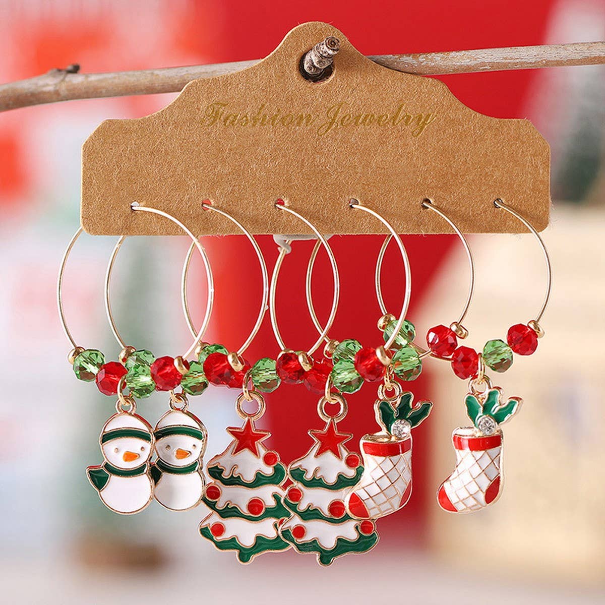 Personalized Simple Christmas Holiday Earrings