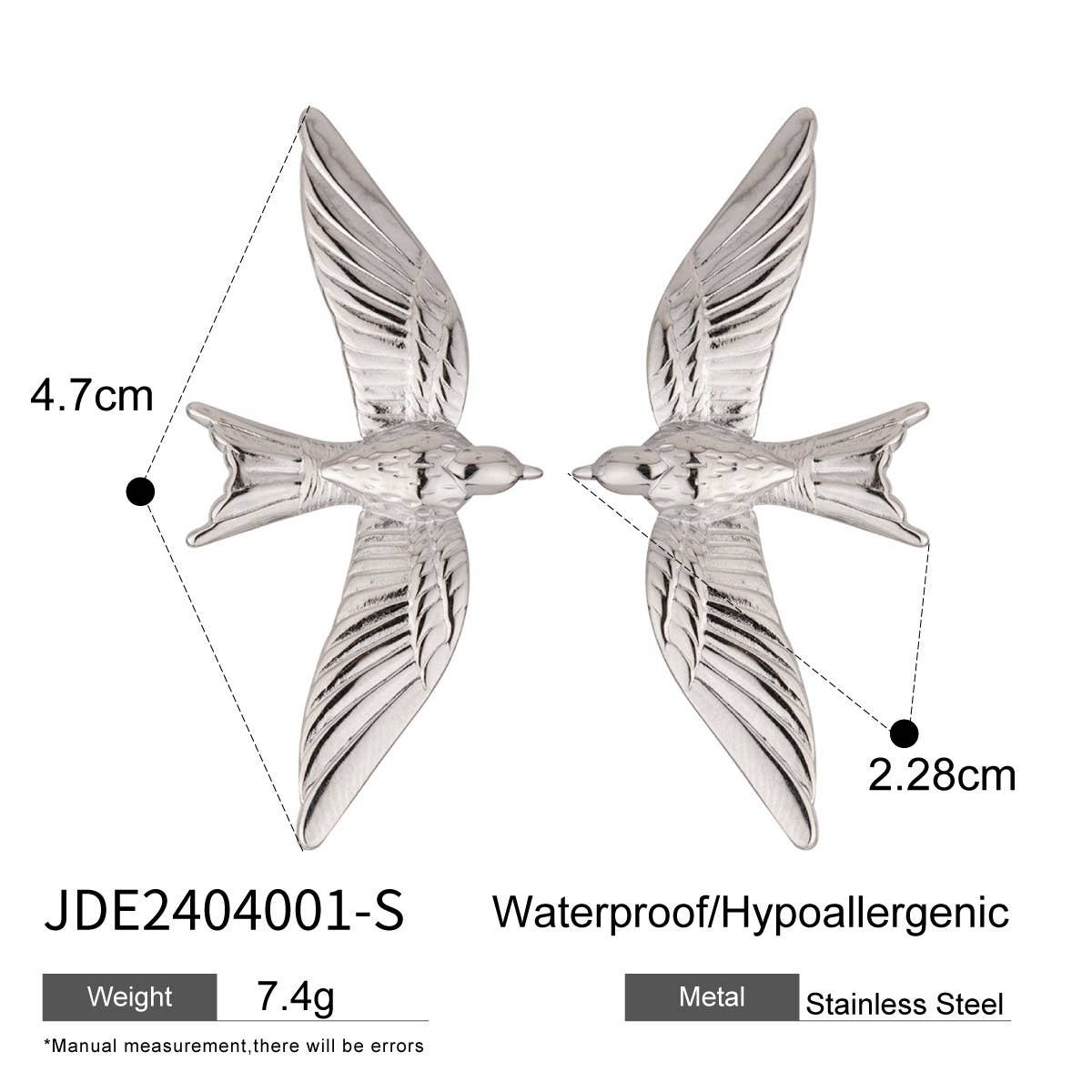 Personalized Three DiMensional Bird Earrings