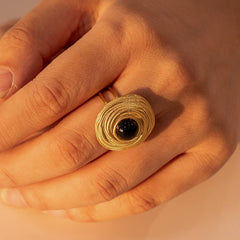 Retro Light Luxury Trendy DevilS Eye COil Ring