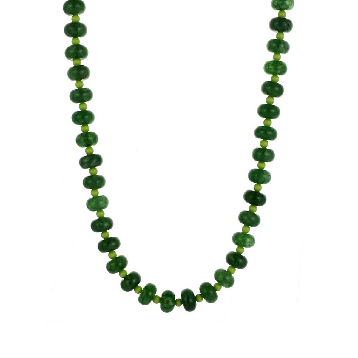 Pink Green Natural Stone Beaded NeckLace