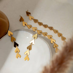 Personalized Trendy Long Heart Tassel Earrings