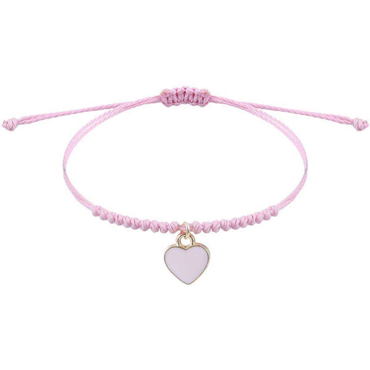 Pink Four LEAF CLover Love Woven Bracelet
