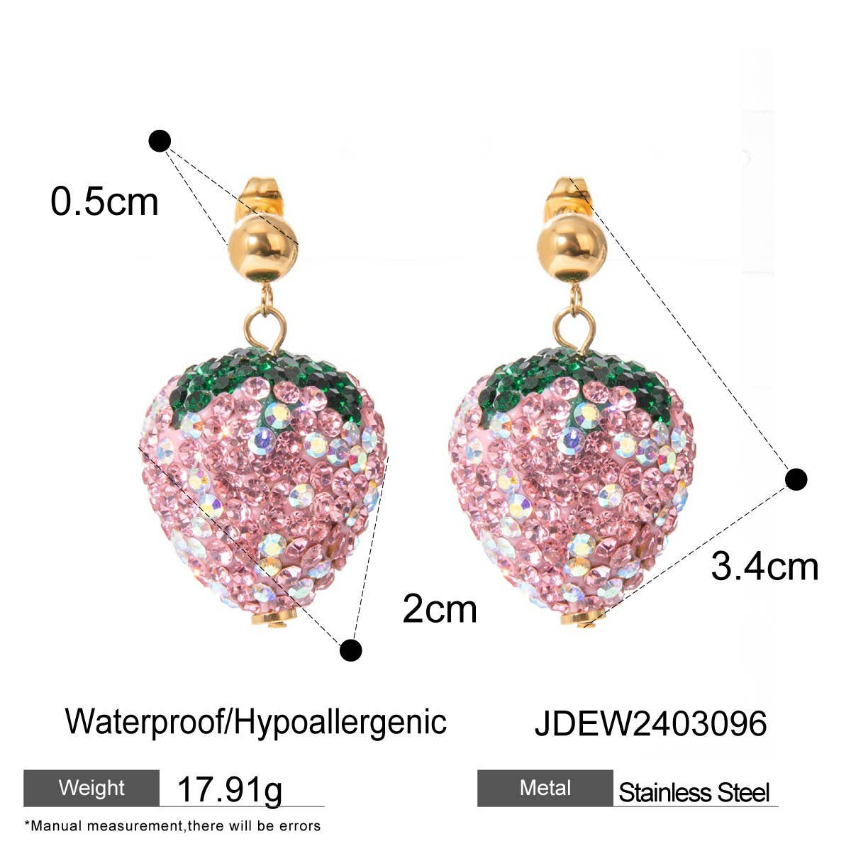 Personalized Trendy Strawberry Earrings