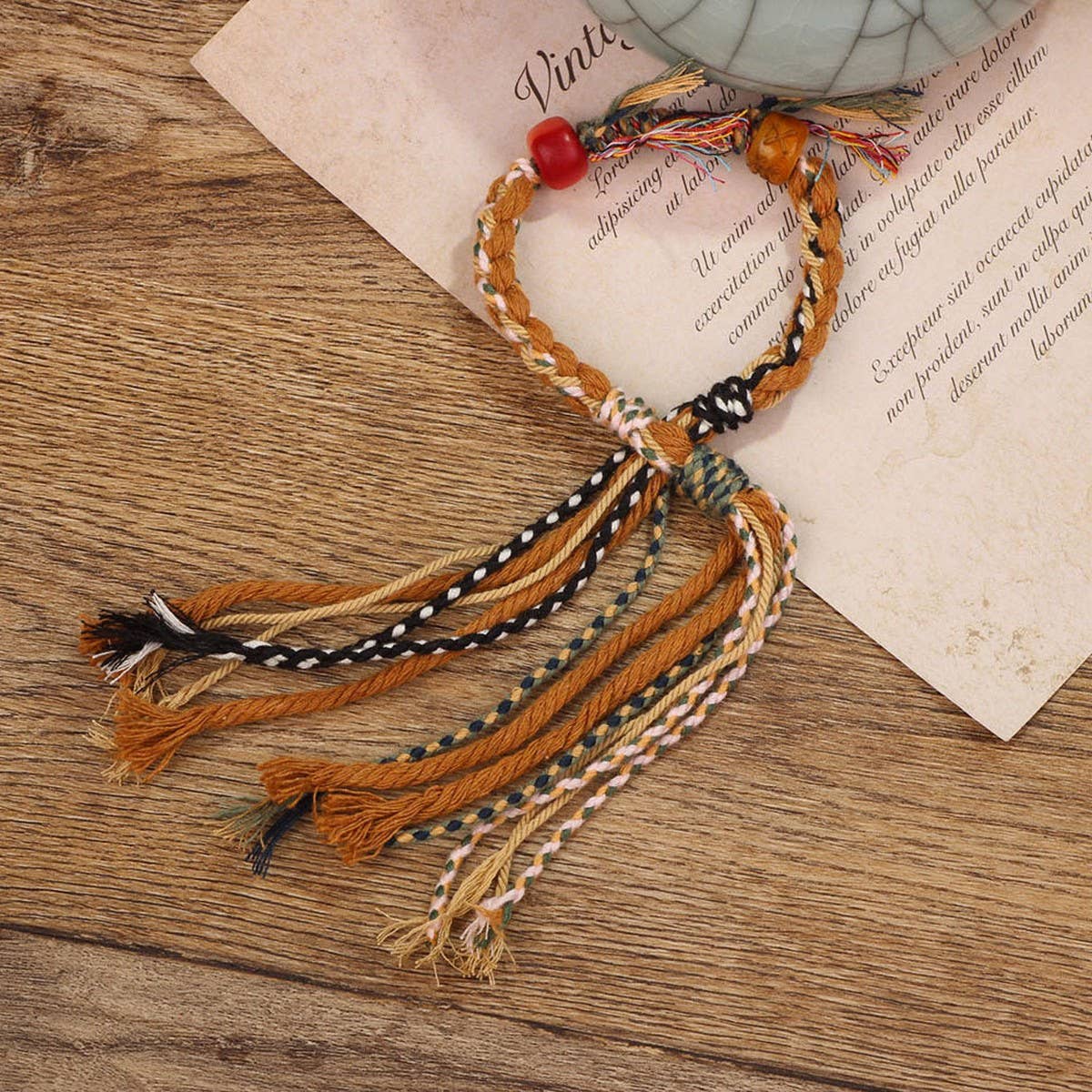 Retro Ethnic Style HAnd Woven Tassel Bracelet